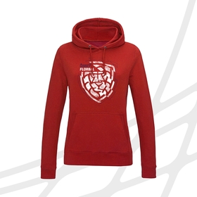 Women's hoodie red distorted logo CF