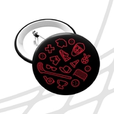 Badge black small florbal motifs CF