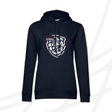 Women's hoodie navy distorted logo CF
